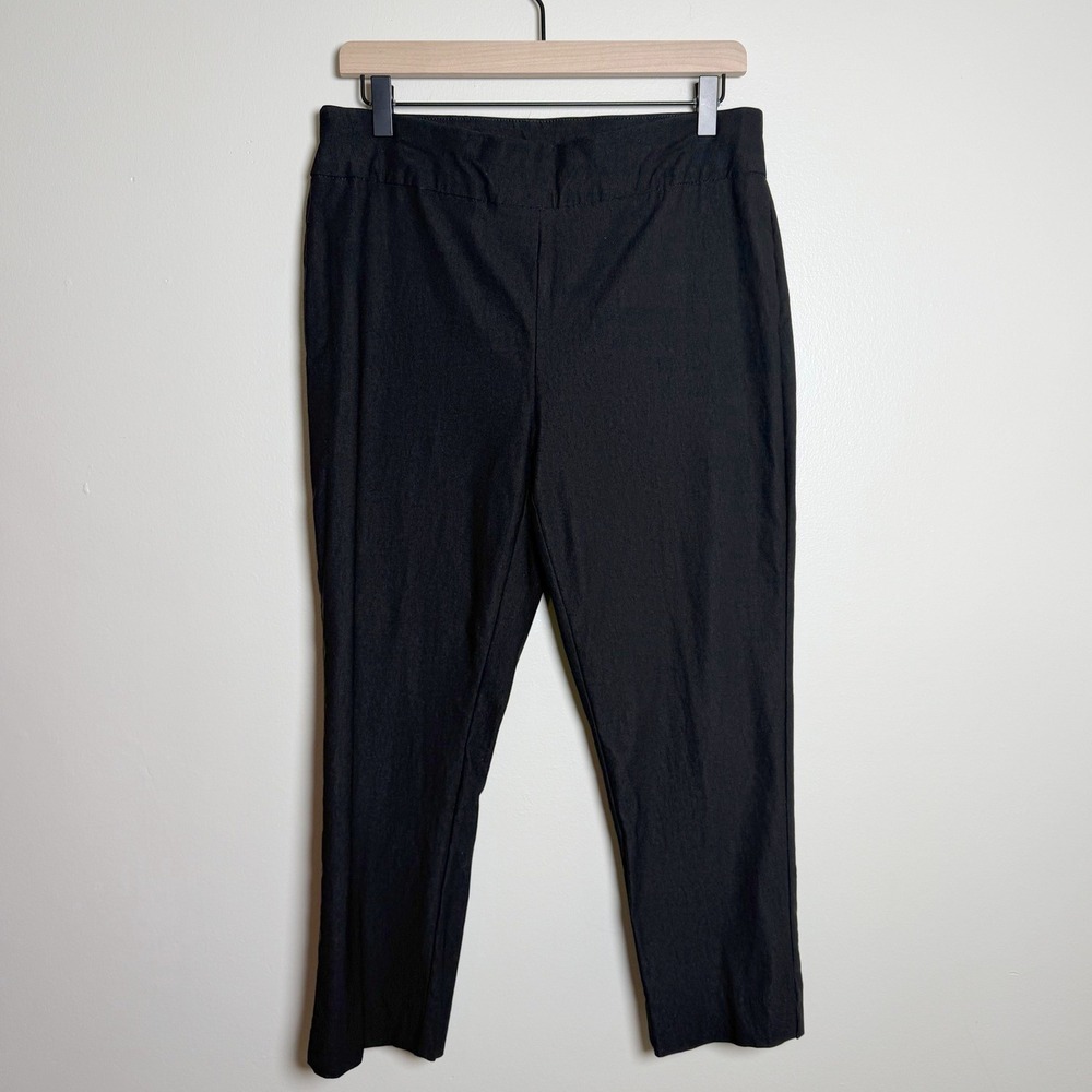 Chico's So Slimming Black Pull On Crop Pants Size 1.5 Tummy Control Stretch